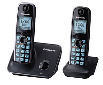 Panasonic 2 Telefonos Inalambrico, Pantalla De 1.8, Ecualizador, Alarma, Bloqueo De Llamadas, Altavoz, Negro