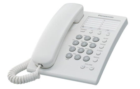Panasonic Telefono Analogico, Marcador Rapido De 10 Numeros Para Pared/Escritorio, Blanco