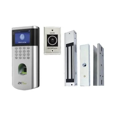 Kit De Control De Acceso Zkteco Lf10Kitv2 1,500 Usuarios/Chapa Magnetica/Boton De Salida/Tarjeta De Proximidad