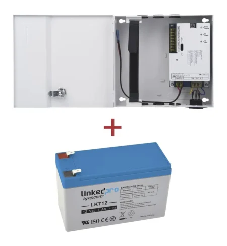 Kit Fuente Regulada De 11-15V/5A Epcom Powerline Pl12Dc5Abk/K Capacidad De Respaldo/Modelo Pl12Dc5Abk/Bateria Incluida Lk712