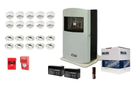 KIT BASICO DE DETECCION DE HUMO 1.0 KIDDE 1 PANEL 64 DISP. 10 SENSORES DE HUMO, 10 BASES ESTANDAR, 1 ESTACION MANUAL, 1 SIRENA CON ESTROBO, CABLE DE ALARMA, 2 BATERIAS DE RESPALDO, 1 PROBADOR DE DETECTORES DE HUMO SMOKE SABRE