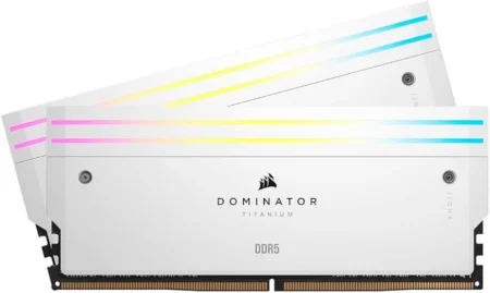 Memoria DDR5 48Gb 7000Mhz Corsair Dominator Titanium Cmp48Gx5M2B7000C36W (2X24Gb), Cl40, Xmp, Blanco