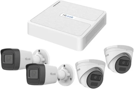 Kit Nvr 8 Canales Hilook Kiph2B2D/2Mp/2Mp/8 Puertos PoE/2 Camaras IP Bala Para Exterior/2 Camaras IP Domo Para Exterior