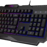 Kit Teclado Y Mouse Alambrico Gamer MSI Forge Gk100 Combo Us USB, Rgb, Optico, 7 Botones, 640Dpi, Ingles, Negro