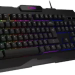 Kit Teclado Y Mouse Alambrico Gamer MSI Forge Gk100 Combo Us USB, Rgb, Optico, 7 Botones, 640Dpi, Ingles, Negro