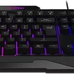 Kit Teclado Y Mouse Alambrico Gamer MSI Forge Gk100 Combo Us USB, Rgb, Optico, 7 Botones, 640Dpi, Ingles, Negro