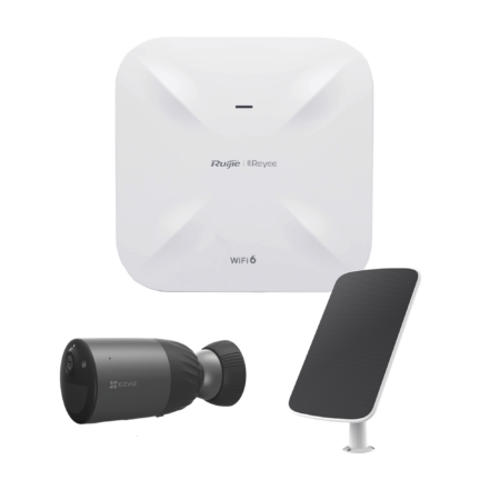 Kit De Camaras Wi-Fi Con Access Point Ezviz Rgrap6260(G)/Bc1C/Ps 1 Camara De Bateria Cs-Bc1C/1 Panel Solar Mod. Cs-Cmt-Solarpanel-C/1 Access Point Rg-Rap6260(G)