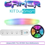 Kit De Iluminacion Gamer, Duosmart Gamer Kit, 1 Lampara Rgb S20, 1 Tira LED Rgb S30 Y Una Barra Multicontacto B50