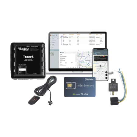 KIT RASTREADOR GPS VEHICULAR 2G Y 4G RUPTELA TRACE5-KIT-2, CONDUCCION EFICIENTE/DETECCION DE JAMMER/REGISTRO DE CONDUCTORES/RELAY /BOTON DE PANICO/EPCOMGPSMENSUAL/MICSIM25GPS