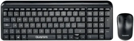 Kit Teclado Y Mouse Inalambrico Quaroni Kiq01 Kbq-003, 1200 Dpi, 2.4Ghz, USB, Español, Color Negro