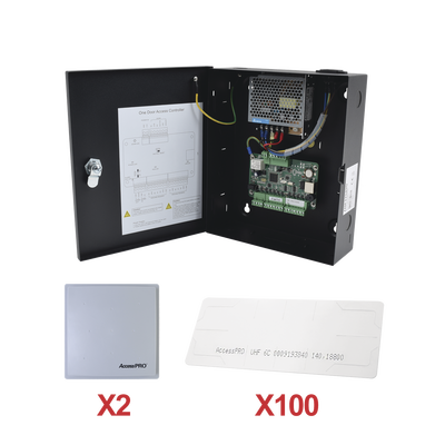 Kit P/Automatizar 2 Accesos Vehiculares Hikvision C/Stickers, Incluye Panel, 2 Lectores Y 100 Stickers, Kit-Uhfsticker-02