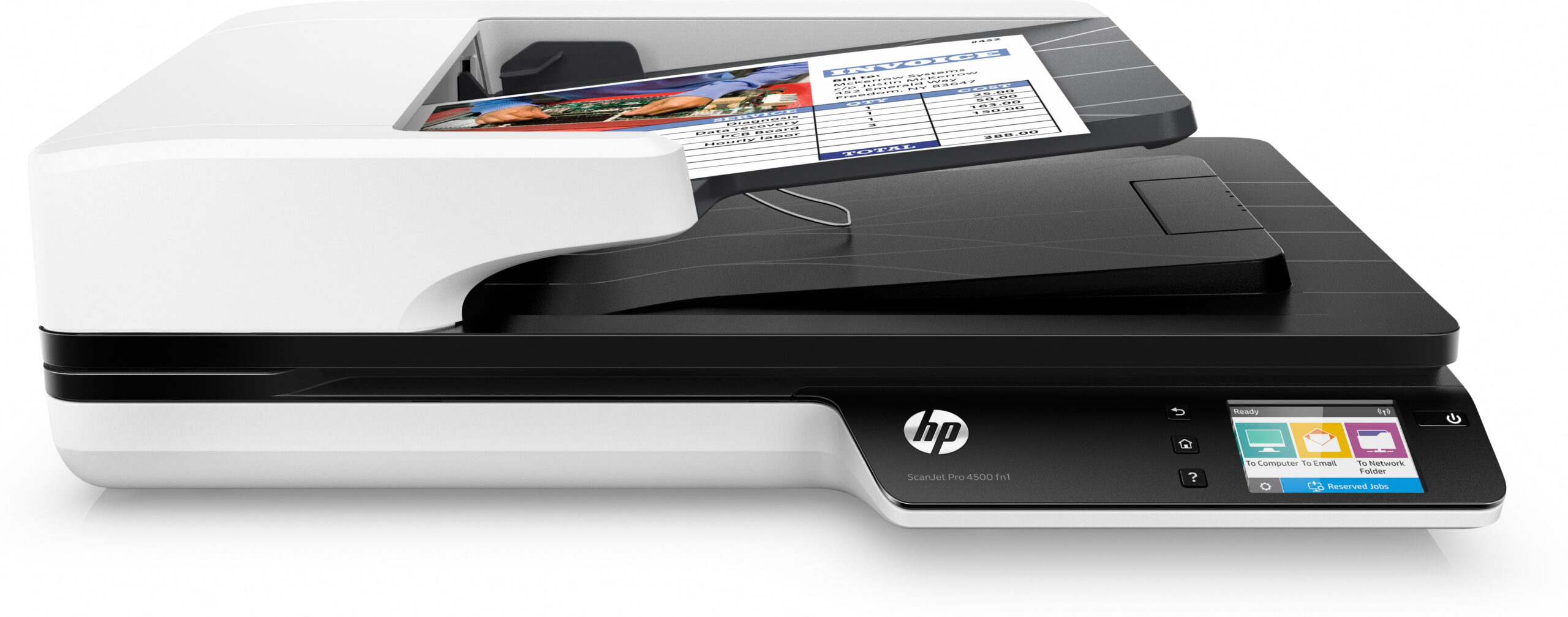 HP Scanjet Pro 4500 fn1 Escáner de base plana y ADF 1200 x 1200 DPI A4 Gris