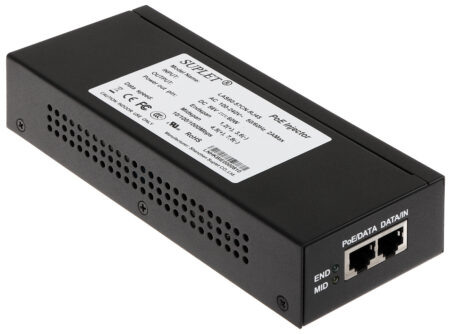 Inyector Super Hi-PoE /56Vcd/60W/Para Domos Hikvision Ptz/IP (-Ae)/Soporta 802.3 Af, Las60-57Cn-RJ45