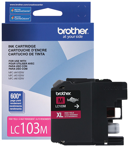 Cartucho De Tinta Brother Lc103M Magenta 600 Paginas