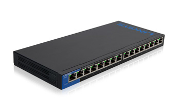 SWITCH LINKSYS LGS116 16 PUERTOS GIGABIT 10/100/1000M METALICO NO ADMINISTRABLE