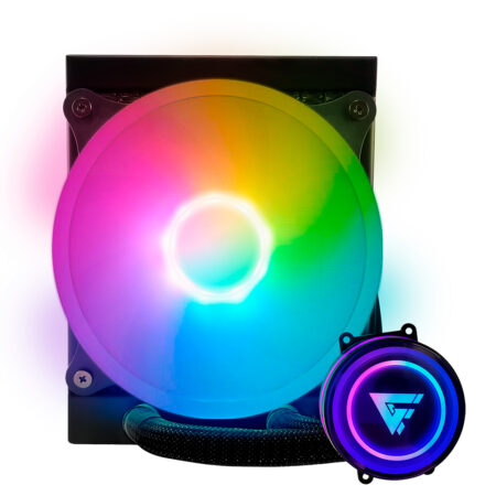 Enfriamiento Liquido Gamefactor Lqg501, Rgb 120Mm,150W Tdp,120Mm 70 Cfm, Mult Socket/1700/Am5, Negro