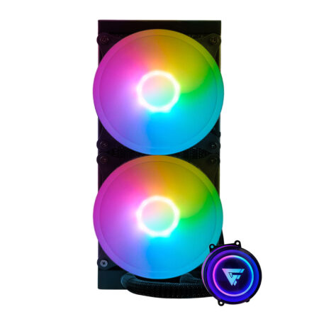 Enfriamiento Liquido. Gamer Factor Lqg601. 240Mm – Rgb, Tdp 250W, 2 Fan 120Mm 70 Cfm, Negro.