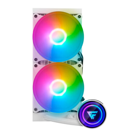 Sistema De Enfriamiento Liquido Game Factor Lqg601-Wh/Blanco/Rgb/2550Rpm/2X120Mm