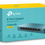 Switch De 8 Puertos Gigabit Tp-Link Ls108G Para Escritorio Plug And Play Con Carcasa De Acero