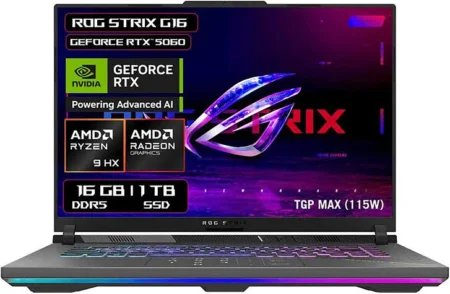 LAPTOP ASUS ROG STRIX G16 16″/CI9-14900HX/32GB RAM/1TB SSD/ESPAÑOL/NVIDIA GEFORCE RTX 4060/WIN 11 HOME/G614JVR-N4123W