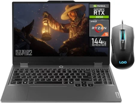 LAPTOP LENOVO LOQ 15ARP9 15.6″/AMD RYZEN 7-7435HS/16GB RAM/512GB SSD/USB-C/HDMI/RJ45/USB-A/NVIDIA GEFORCE RTX 4070/WINDOWS 11 HOME/COLOR NEGRO/83JC009CUS
