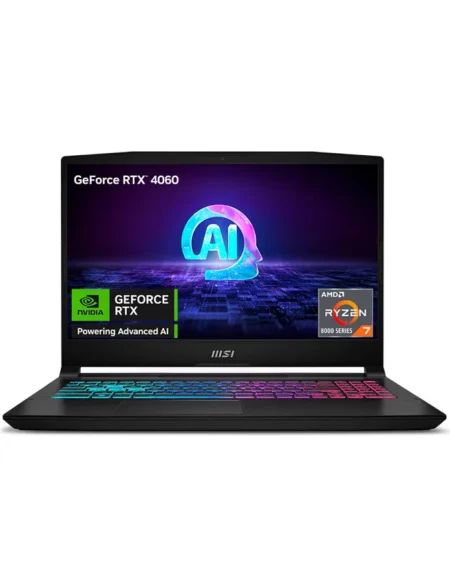 LAPTOP MSI KATANA A14 A15 AI B8VF-437US 15.6″/RYZEN 7-8845HS/16GB RAM/1TB SSD/RTX 4060/WINDOWS 11/COLOR NEGRO/9S7-158N31-437-B