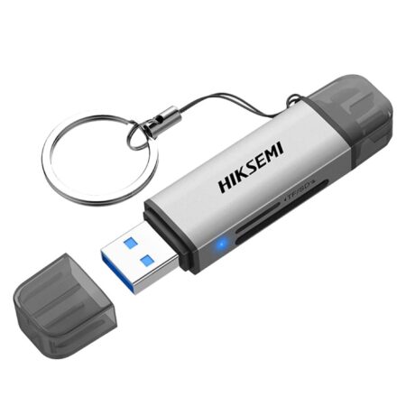 Lector De Tarjetas 2 En 1 Hiksemi Hs-Hub-Cr01 Conector Dual USB-A Y USB-C, Soporta SD Y Micro SD