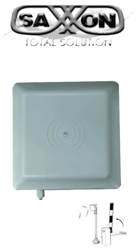Lectora De Tarjetas Uhf Para Control De Acceso Vehicular Saxxon Sax-R2656 902 A 928 Mhz/Lectura De Largo Alcance De 1 A 6 Mts/Encriptable/Compatible Con Enrolador Fc06