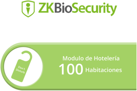 LICENCIA DE CONTROL DE ACCESO ZKTECO ZK-BS-HOTEL-100 PARA ZKBIOSECURITY PARA MODULO DE HOTELERIA PARA 100 HABITACIONES