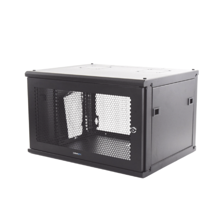 Gabinete De Montaje En Pared Linkedpro De 19″/Puerta Perforada/6 Ur/340 Mm De Profundidad/Color Negro/Lw-06-05-06-Ub