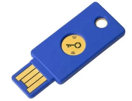 LLAVE DE SEGURIDAD USB Y NFC YUBICO 05060408464731 CON AUTENTIFICACION DE DOS FACTORES, COLOR AZUL
