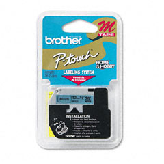 Etiqueta Azul Continua Plástica No Laminada Brother M531 – De 12 Mm De Ancho X 8 Mts De Largo. Impresión En Negro.