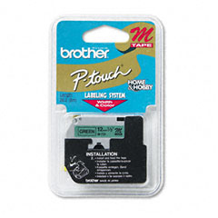 Etiqueta Verde Continua Plástica No Laminada Brother M731 – De 12 Mm De Ancho X 8 Mts De Largo. Impresión En Negro.