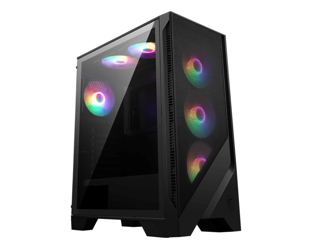 Gabinete Msi Mag Forge 120a Airflow/midi-tower/ventana Cristal/sin Fuente/6 Ventiladores Instalados/color Negro/factor Atx/micro-atx/mini-itx
