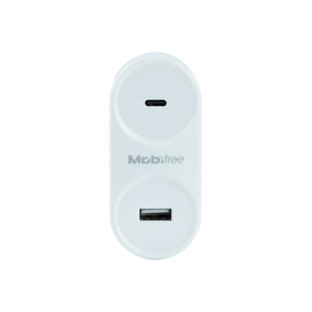 Cargador Mobifree Cargador De Pared USB Y Tipo C , Color Blanco, Pared, Corriente Alterna, USB, 1