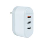 Cargador Mobifree Cargador De Pared 3 Puertos USB - Color Blanco, Pared, Corriente Alterna, USB, 3