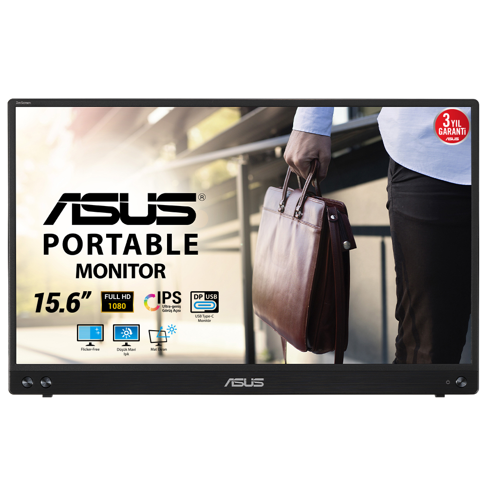 Monitor 15.6'' Asus Mb16acv Zenscreen/led/portatil/ips/usb-c/color Negro