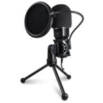 MICROFONO GAME FACTOR MCG601 PARA STREAMING/STAND/ANTI POP/NEGRO/USB