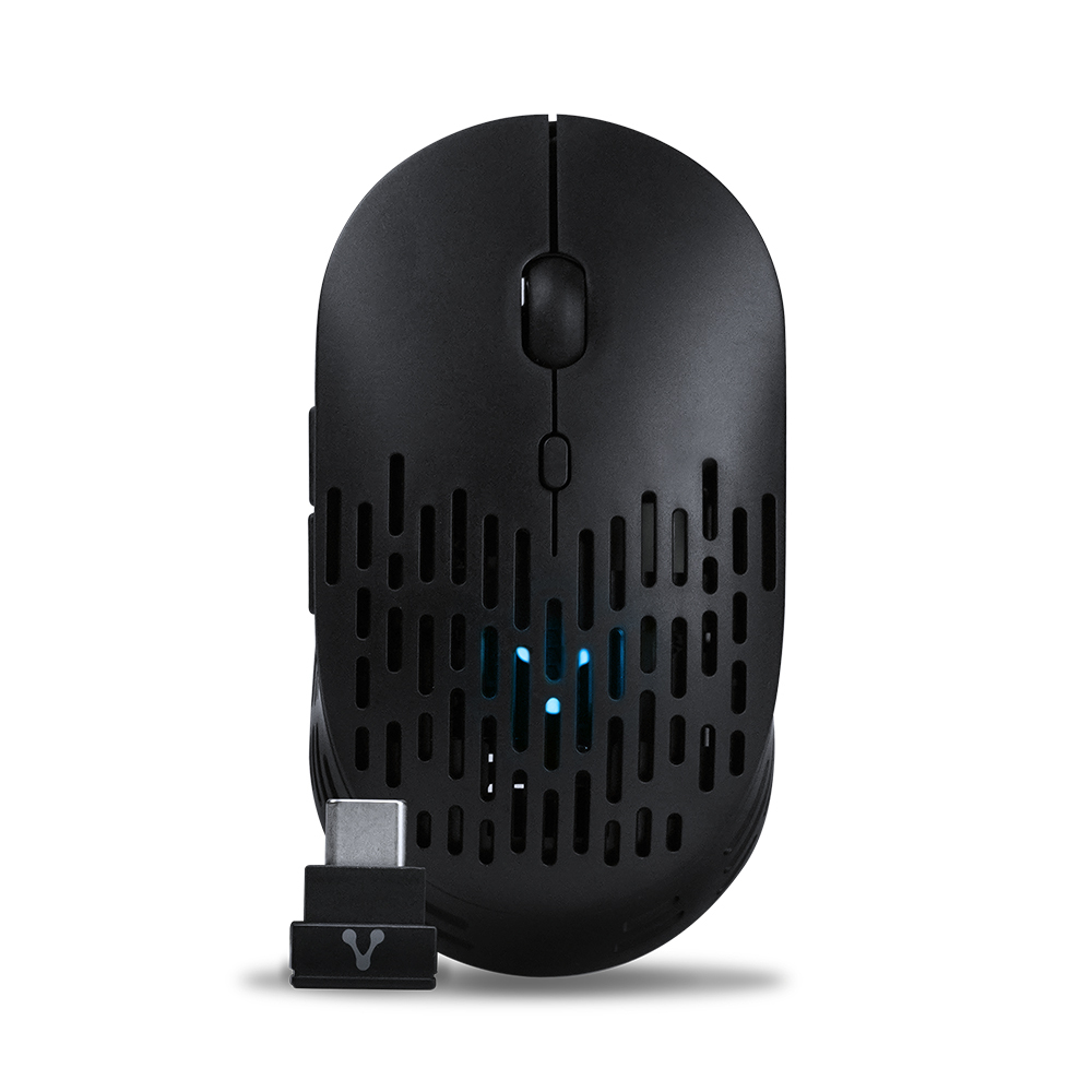 Mouse Inalambrico Vorago Mo-208 Bluetooth, Recargable, Usb Tipo C, 2400dpi, Negro
