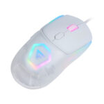 Mouse Game Factor Mog530-Wh - Carcasas Intercambiables, Pixart 3327, 12, 000 Dpi, Rgb, USB, Blanco