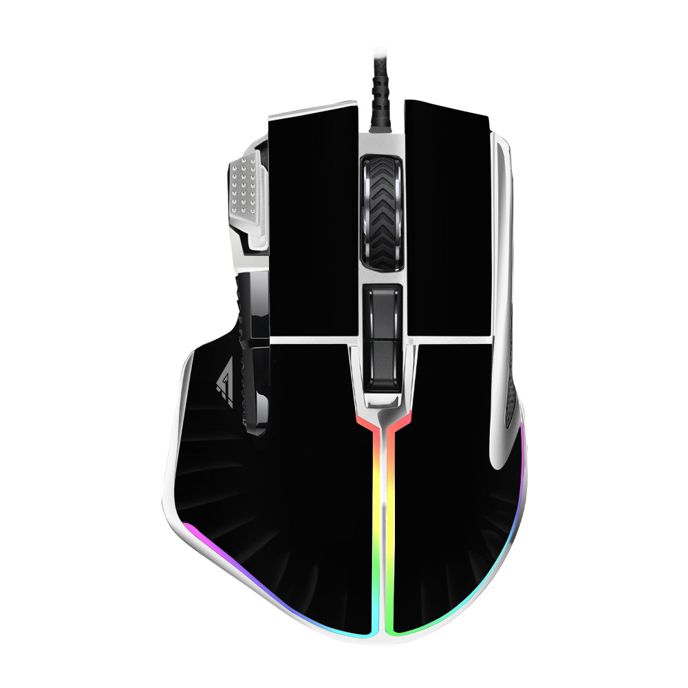 Mouse Alambrico Game Factor Mog602-bk Gamer/rgb/color Negro/usb/19000 Dpi/8 Botones
