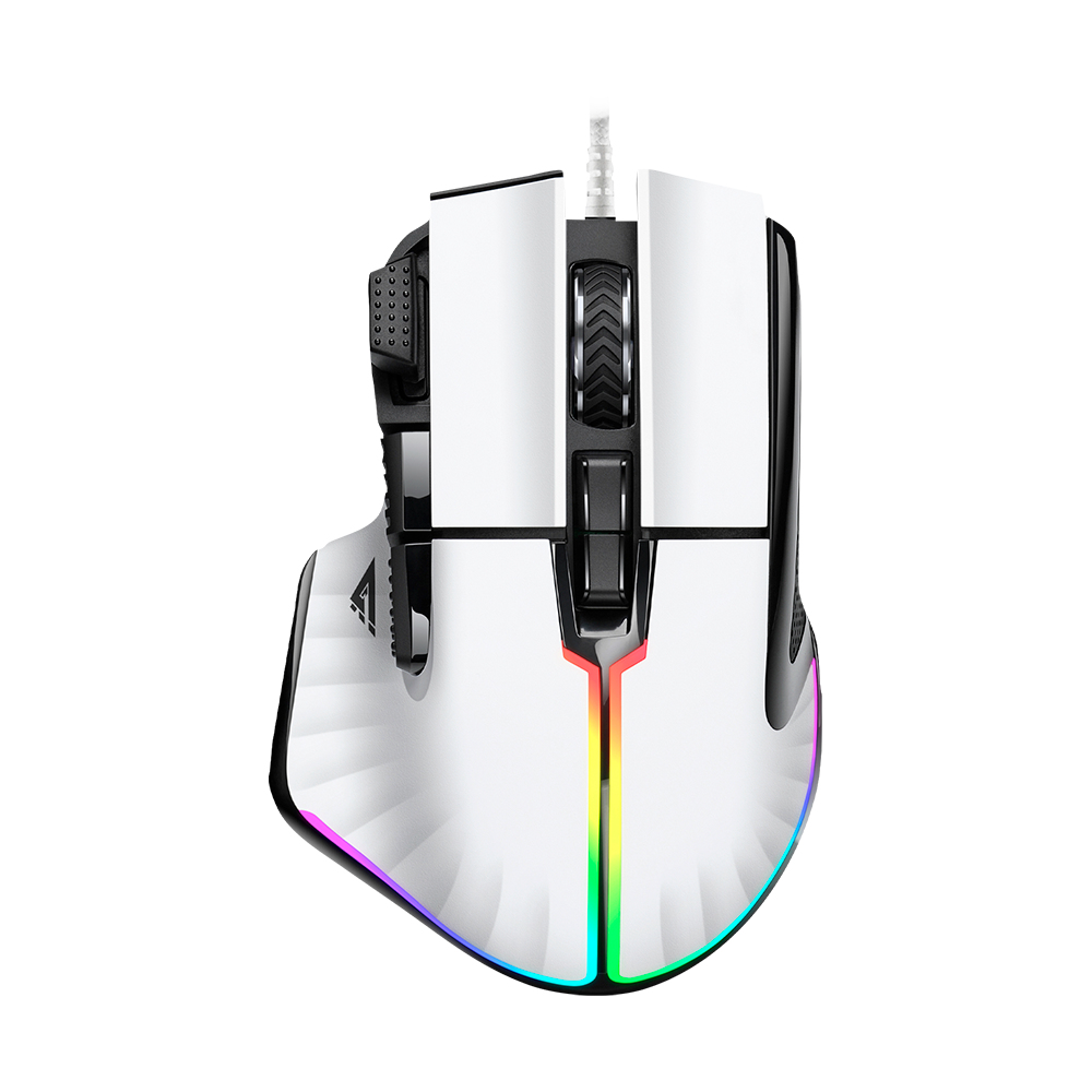 Mouse Alambrico Game Factor Mog602-wh Gamer/rgb/color Blanco/usb/19000 Dpi/8 Botones