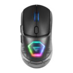 Mouse Game Factor Mow700 Inalámbrico - Carcasas Intercambiables, 2.4G+Bt, Pixart 3395, 26, 000 Dpi, Rgb, Negro