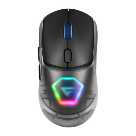 Mouse Game Factor Mow700 Inalámbrico – Carcasas Intercambiables, 2.4G+Bt, Pixart 3395, 26, 000 Dpi, Rgb, Negro