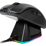 Mouse Game Factor Mow800 - Inalámbrico 2.4G+Bt, Pixart 3395 4K, 26, 000 Dpi, Base Rgb, Ultraligero, Negro