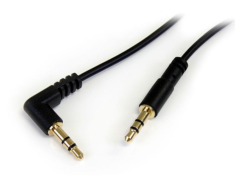CABLE DELGADO 91CM AUDIO MINI JACK 3.5MM ANGULO DERECHO MACHO .