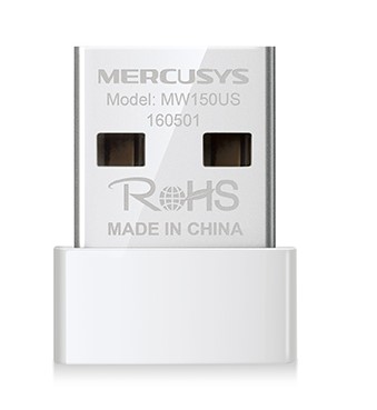 Adaptador USB Inalámbrico Nano Mercusys Mw150Us Single Band N150 Wi-Fi 4 Con Antena Interna – Blanco