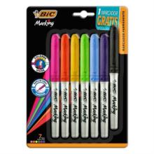 7 Piezas De Marcador Permanente Bic Intensity Fino, Colores Surtidos, 965137