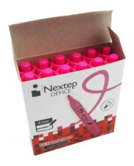 Caja C/12 Piezas Marcador Nextep Resaltador Color Rosa Ne-079R