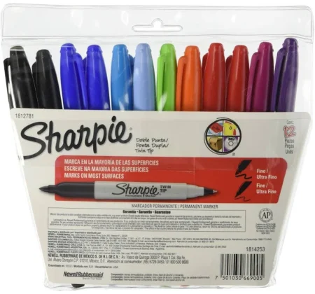12 Piezas Marcador Sharpie Twin Tip Colores Surtidos 27008616183